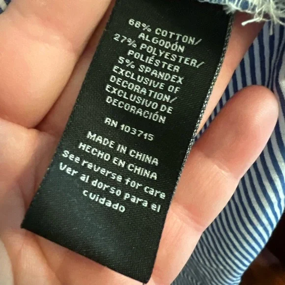 Zac and Rachel Blue Striped Button Down Shirt Size Large - Picture 8 of 11